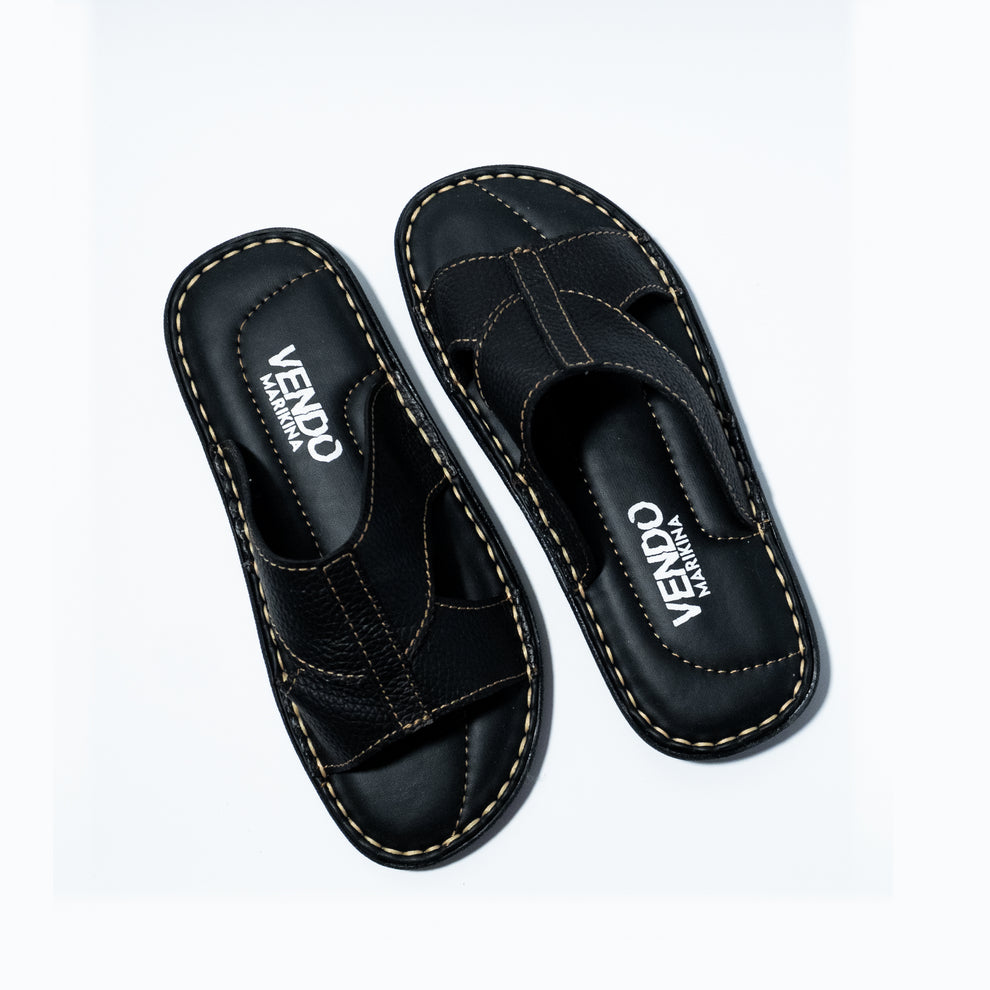 VENDO Cross Strap Leather Sandals for Men