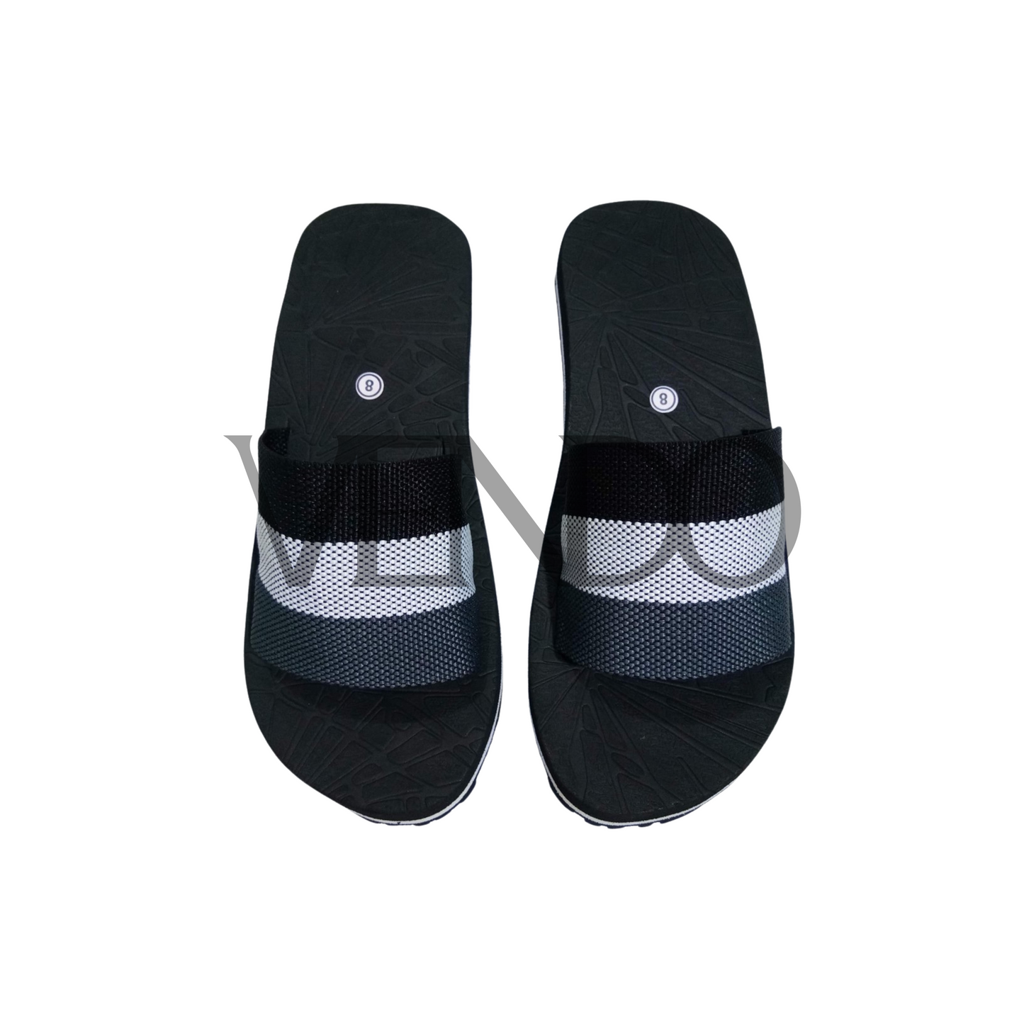 Black slides with size on a white background